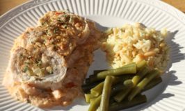 Stuffed Sole with Shrimpy Newburg Sauce